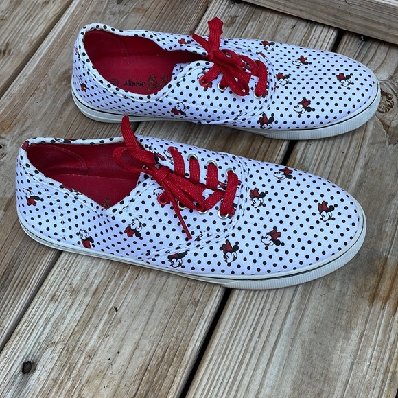 DISNEY Minnie Mouse Poka Dot Sneakers Size 10 - Picture 3 of 11